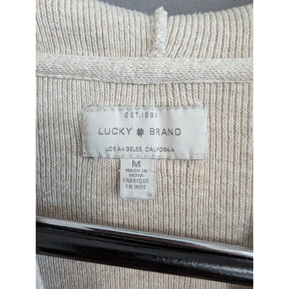 Lucky Brand Knitted Hoodie Womens Medium M Beige Cream - Picture 3 of 16